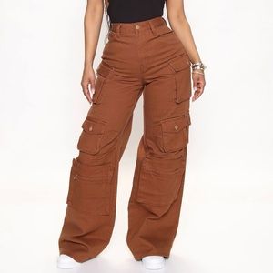 High Rise Cargo Jeans